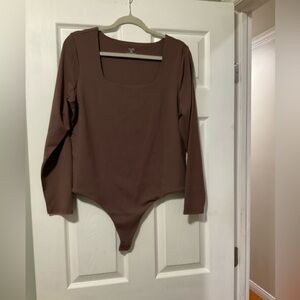 Brown Long Sleeve Bodysuit